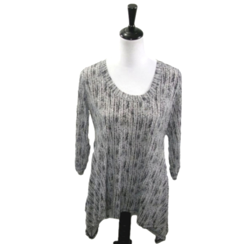 KAREN Kane Black/White Patterned Swing Style Tunic Size Large